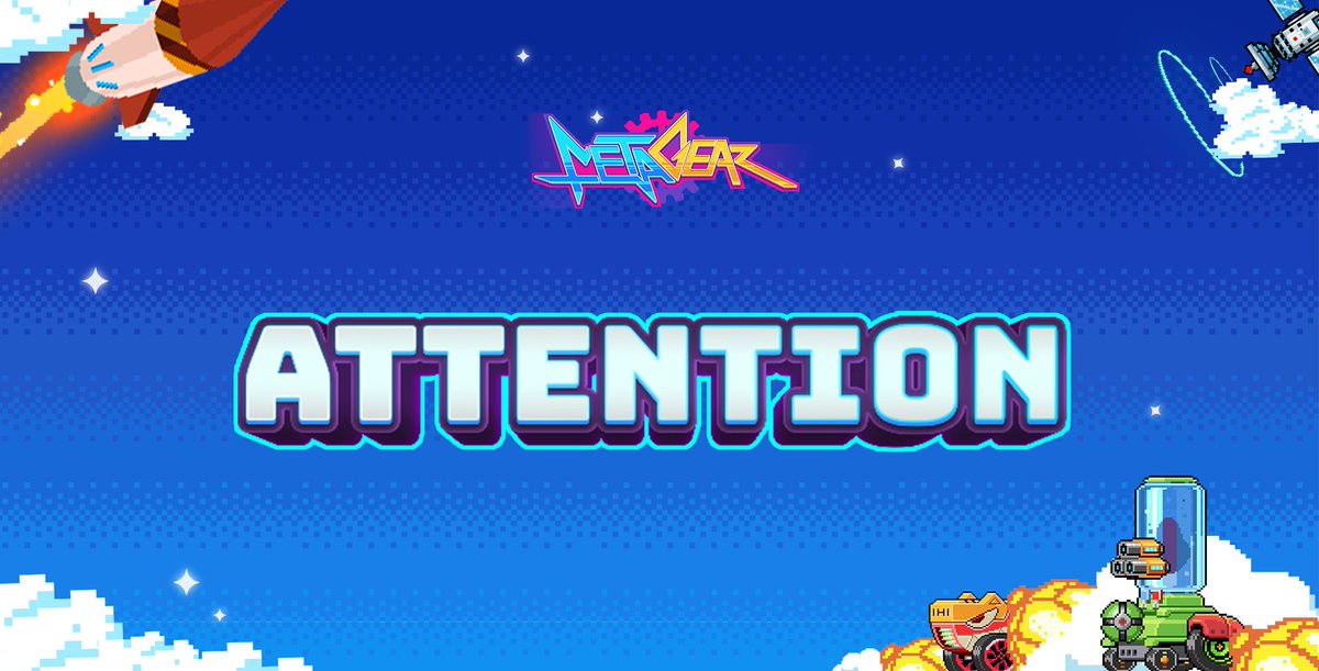 🌟 TIME TO REGISTER FOR THE #METAGEAR #TOURNAMENT 🌟

As per usual, you can only register for the Tournament on Monday 🤩 After that, you won’t be able to register and play until next week 😱 So don’t miss out and lose the chance to be on our top 5. #Register NOW 🔥🔥