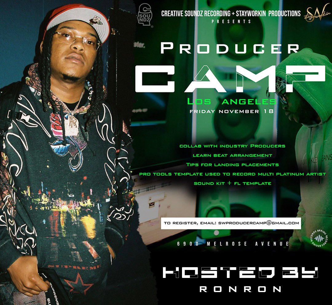 BrkingRecords's tweet photo. RonRon added as a Host for #StayWorkin Producer LA ⛺️ https://t.co/4kCwBfhqxC
