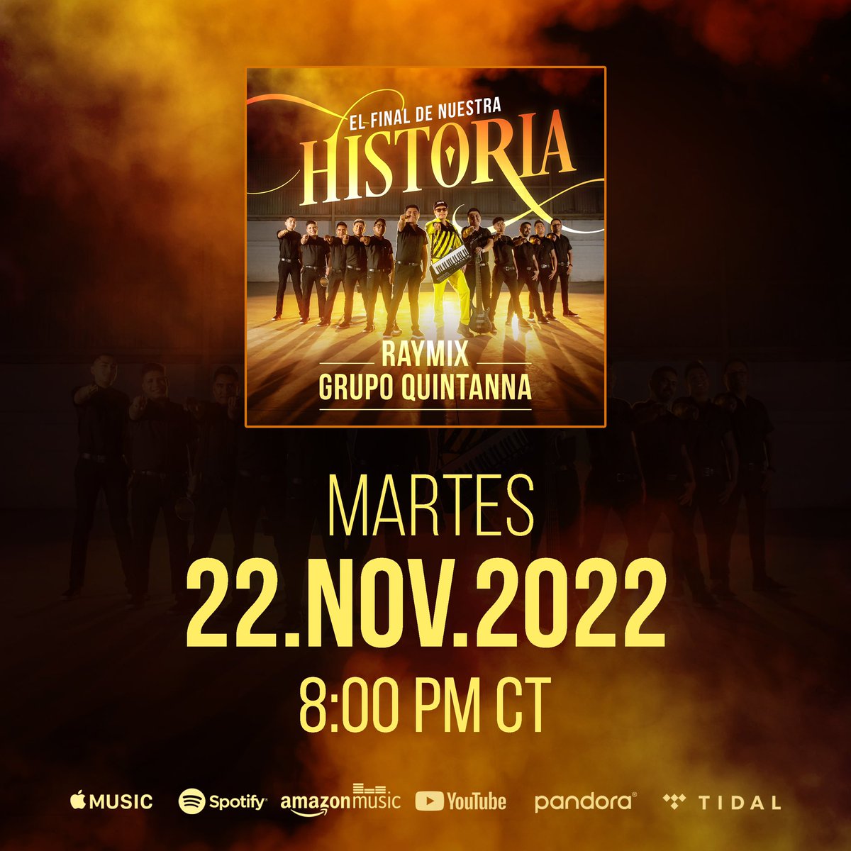 raymixmusic's tweet photo. Se viene nueva #electrocumbia con Grupo Quintanna. (: Aparten el martes 22.NOV.2022 8pm CT. Y a gozarla 🎉🎉🚀 https://t.co/DnIBjLGKzp