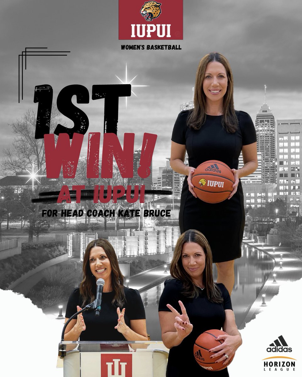 iuindy_wbb's tweet photo. Congratulations to Head Coach 𝑲𝒂𝒕𝒆 𝑩𝒓𝒖𝒄𝒆 on her first career victory at IUPUI.

#GoJags  x  #HLWBB https://t.co/8CxjUEnvWW