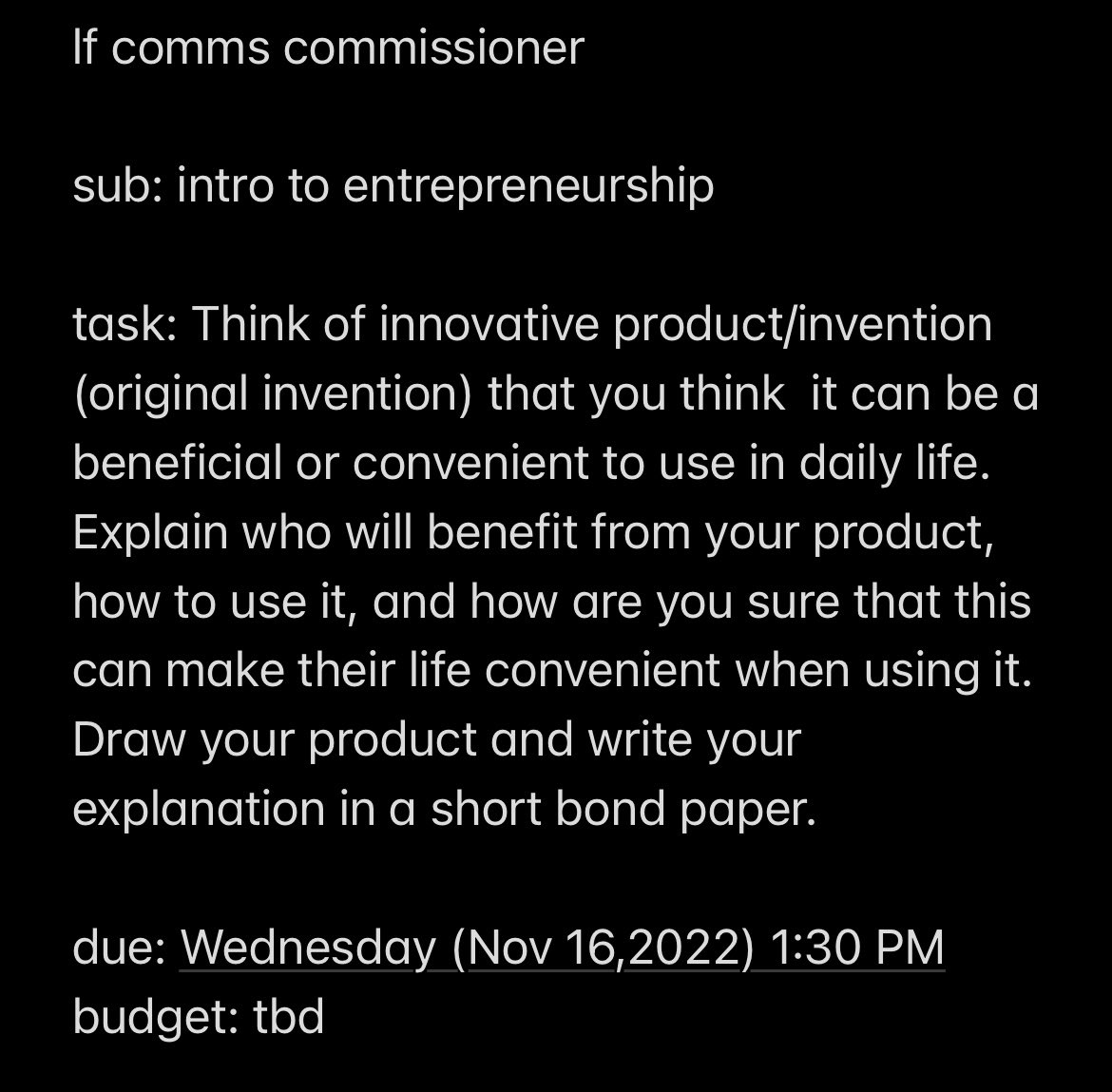 lf commissioner

yung forte po sana pls and drop your rates po thank youu

due: 16-11-2022 1:30pm