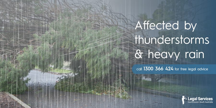 ⚠️We can provide free legal advice to support people affected by extreme weather events in South Australia. 

👉Call 1300 366 424 or visit lsc.sa.gov.au

#legalservices #legalAidSA #auslaw #saweather #SouthAustralia #adelaidestorm #Flooding
