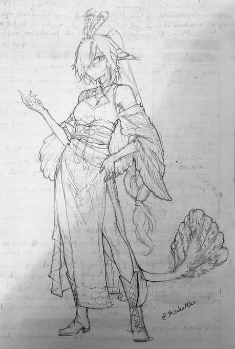 Sketchy of my gryphon oc drawn during the ttrpg sesh ^_^ 