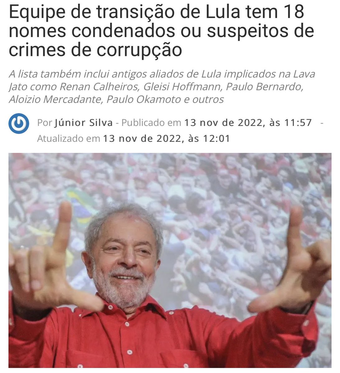 KDaPicanhaa's tweet photo. @Claudio66545614 @PATRlOTAS PTistas são isso🤭

Na equipe de transição do“L”tem 18 nomes de condenados ou suspeitos de corrupção+ o chefão.Você não vê isso?🤪

“Aimm…o Loola é inocente”.

Toda essa galera q foi condenada no esquema são inocentes tbm,né?
Os 7 bi q a Petrobras recuperou vieram do nada tbm🤡 https://t.co/auOmlQdxx4