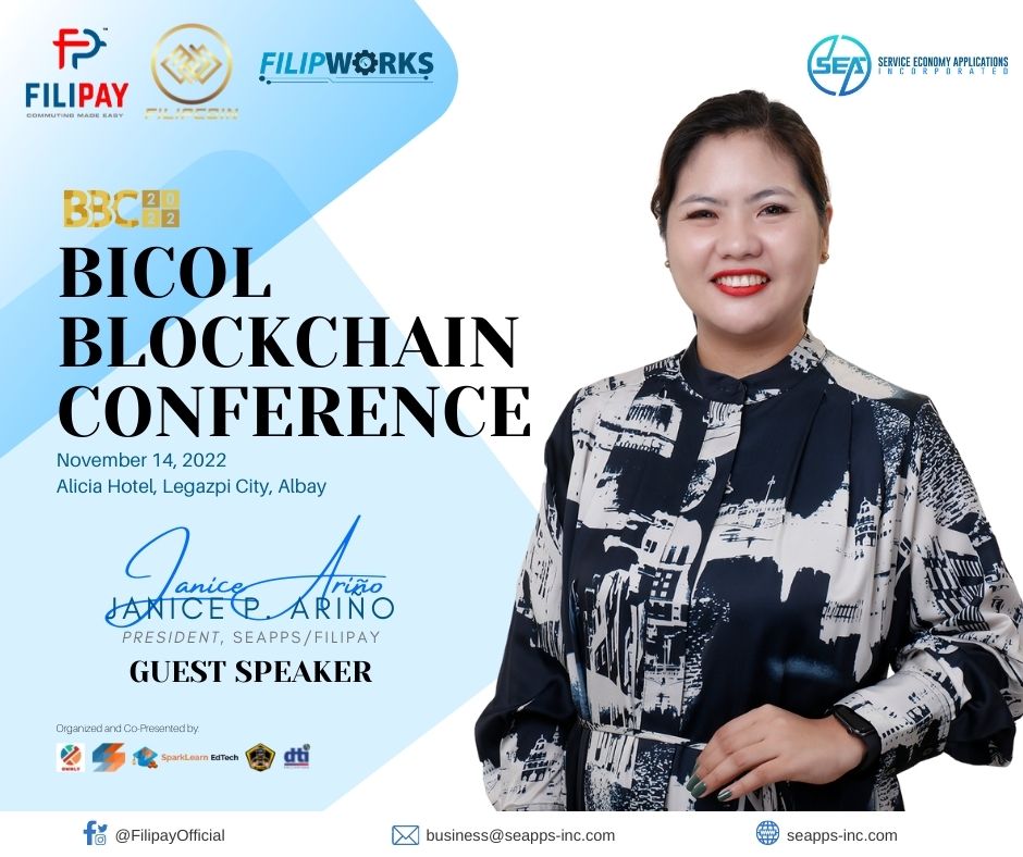 Today, November 14, 2022, Ms. Janice Ariño will join the Bicol Blockchain Conference at the Alicia Hotel in Legazpi City, Albay.

See you there Bicolanos!

#FILIPCOIN
#FILIPAY
#SEAPPS
#BICOLBLOCKCHAINCONFERENCE
#BBC2022