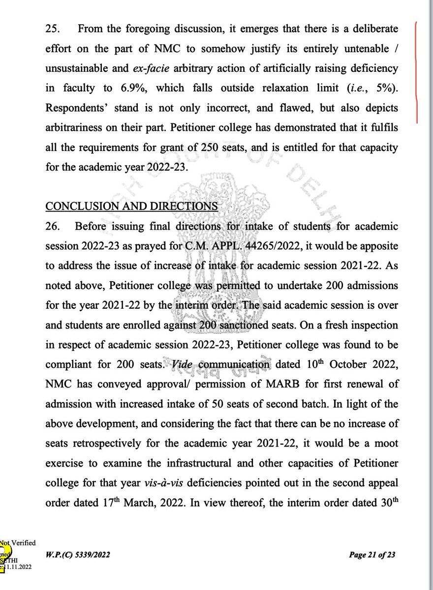 docraviw's tweet photo. High Court Questions Functioning of NMC
In a remarkable judgment,Delhi HC has made very scathing remarks on functioning of NMC. Such opaque &amp; arbitrary functioning of NMC leads to suspicions of corruption and is playing havoc with careers of lakhs of young aspiring medicos. https://t.co/xtaujgcOpE