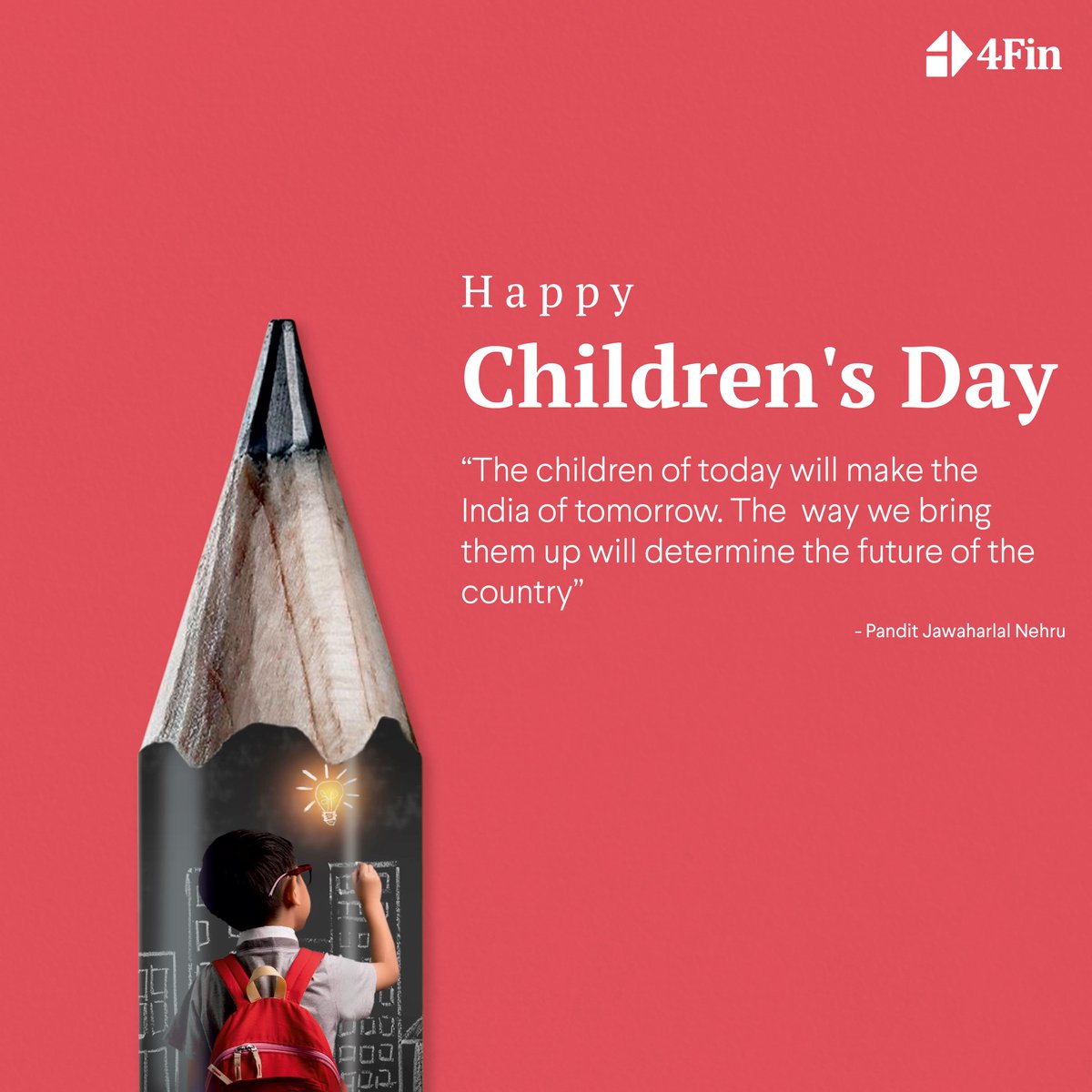 This Children's Day, let us give wings to their curiosities and dreams!
.
.
#childrensday #childrensday2022 #fintech #financialeducation #smartbharat #startup #indianeconomy #4Fin #CreditLine #finance #MSMEs #businessgoals #fundingyourfuture