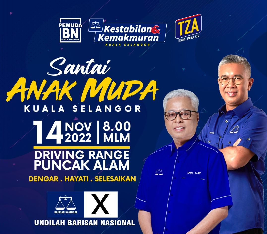 Warga Kuala Selangor terutama Anak Muda yg di Puncak Alam malam ni kita ke Santai Anak Muda Kuala Selangor di Driving Range Puncak Alam . #SantaiAnakMuda #PilihBNSelamanya
