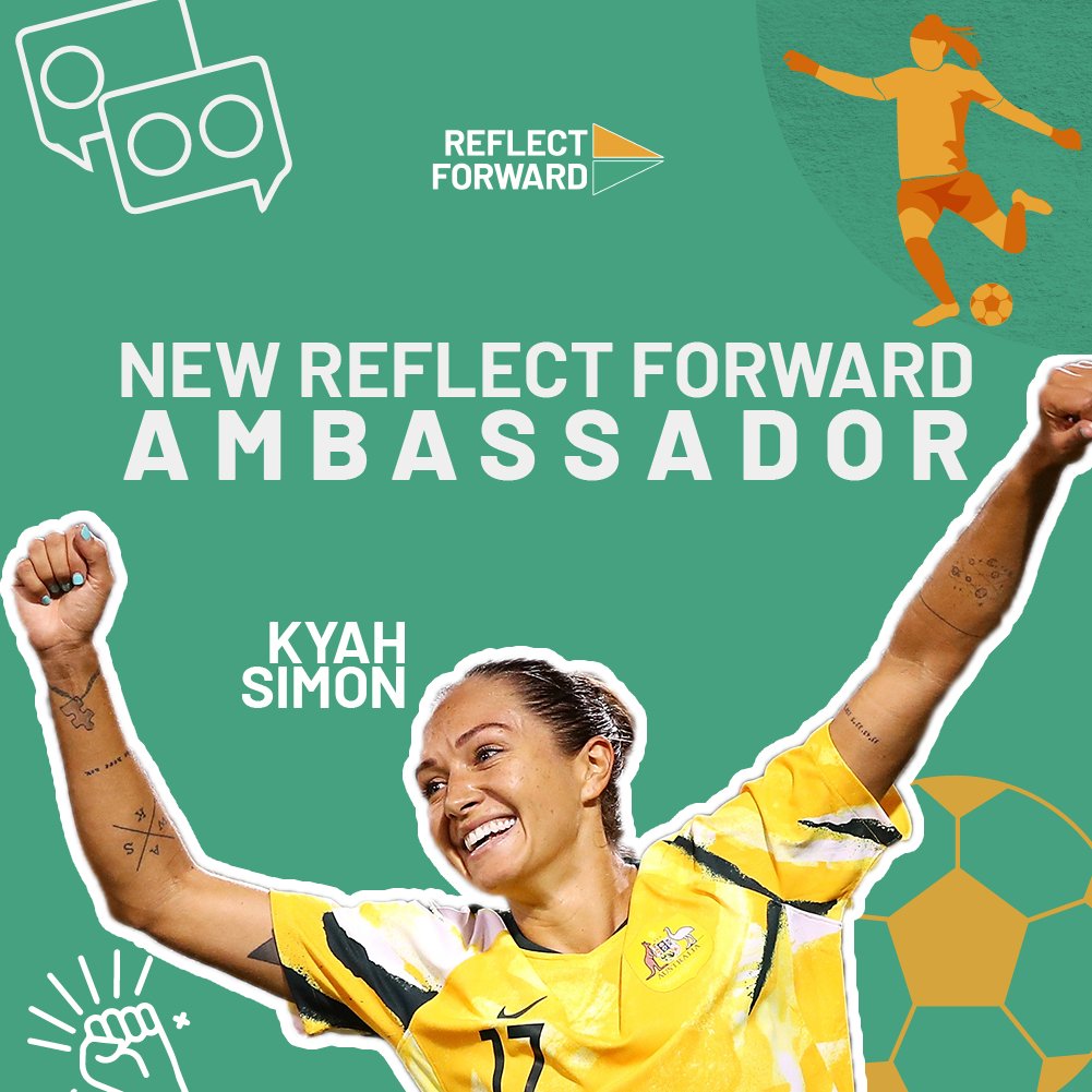 Today we're proud to announce that we have a new Reflect Forward Ambassador - @TheMatildas & @SpursWomen star @KyahSimon is joining us in tackling racism within sport and society. Proudly made possible with @thepfa. #racism