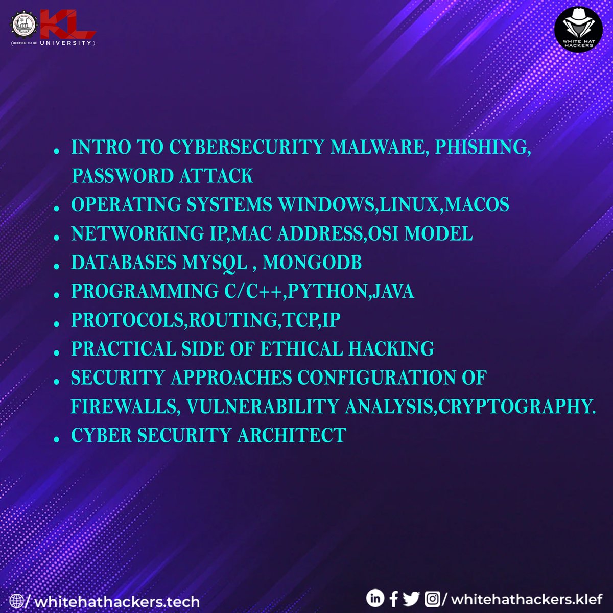 whitehat_klef's tweet photo. Hello technophile's💫
Do you know how to pursue a career in cybersecurity? So here it is...

Hope you guys find it useful and interesting ☺️✨
.
.
.
#cybersecurity  #cyberattack  #ethicalhackersclub #whitehatklef #kluniversity #klcse #whitehathackers #whitehat #klef https://t.co/o8YcNUNx2E