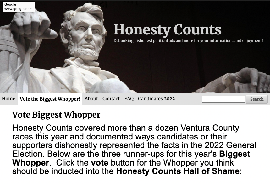 Now's your chance to Vote for the Biggest Whopper told by a candidate or on their behalf! Go to honestycounts.org/vote-biggest-w… and vote today!