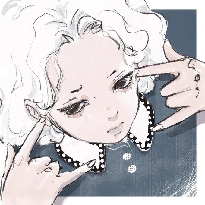 落書き。" 聞かざる "  _hear no evil  #procreate #イラストレーター #illustrator #drawing #doodle #illustration #イラスト #プロクリエイト #일러스트 #일러스트레이터