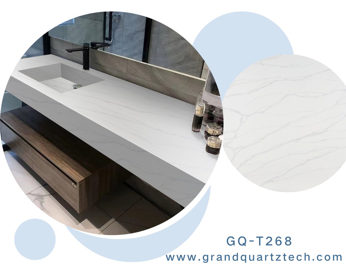quartz_co's tweet photo. GQ-T280 elegant white quartz stone countertop design, highly polished to make the surface of the countertop more luxurious. #whitequartz #quartzcountertop #quartzvanity #artificialquartz #thailandquartz #whitequartz #calacatta #slab #quartzslabs #worktop
https://t.co/RL02ATyske https://t.co/LxssAL0JTq
