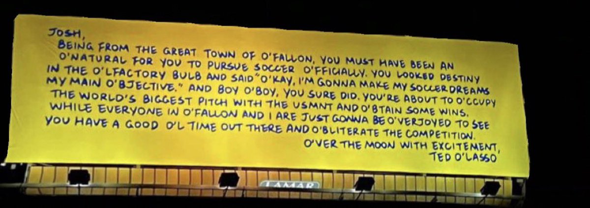USMNT's tweet photo. Another @TedLasso message in St. Louis 🫡

📸 » @Ellie_Shea13 https://t.co/WjLYR7tmYP