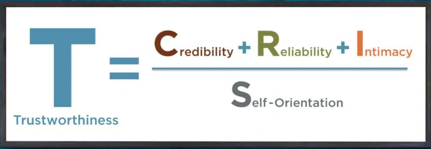 What does #self-orientation mean in this equation?

The #Trusted Advisor book this quote comes from is also referenced in #Slaying the Onion #book because earning trust is a process. It takes awareness of the #layers involved and #perspectives.

#onelightahead #leadership