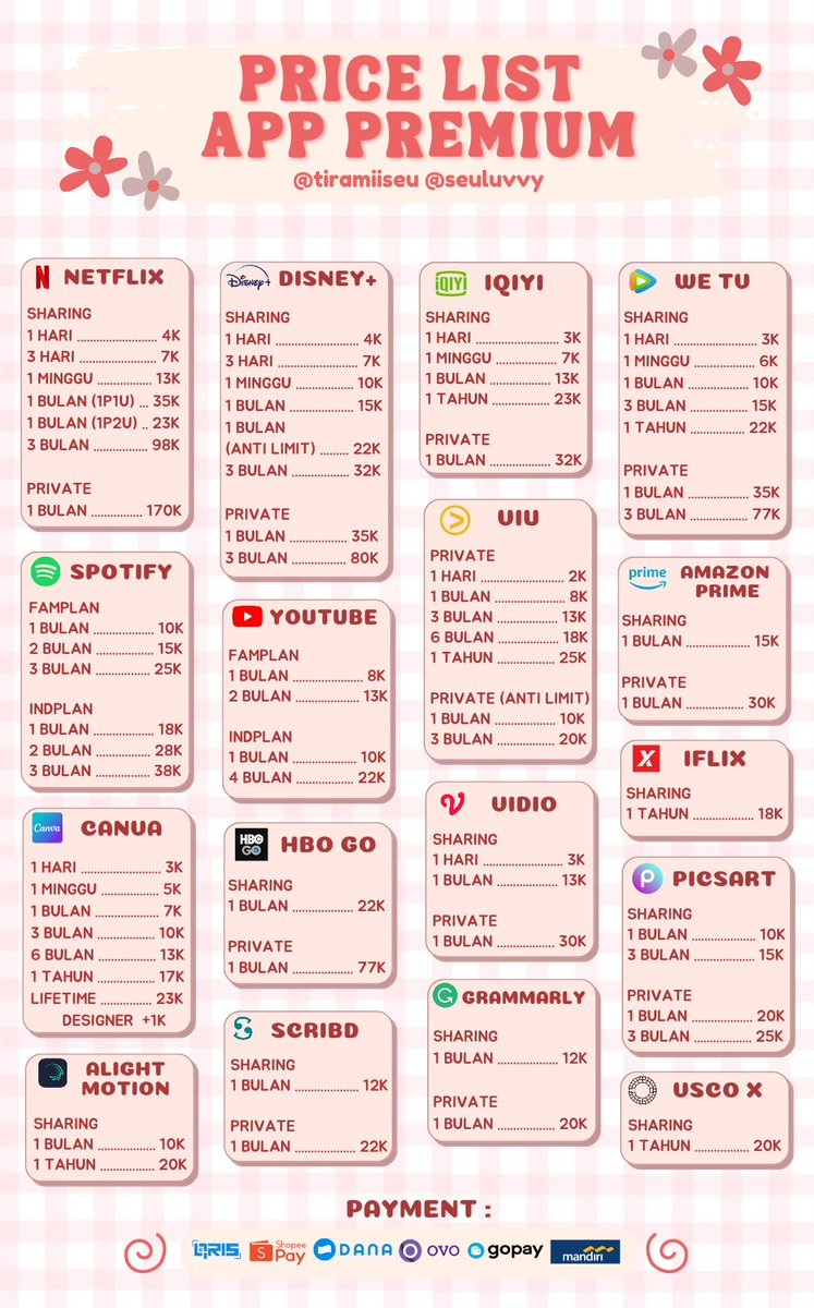 35k aja bisa sung proses 🥰

💌 dm/wa wa.me/62821407791350
💸 dana, spay, ovo, gopay, qris, mandiri
✏️ testi: bit.ly/testibyseu