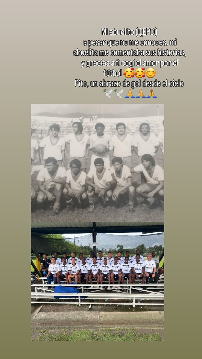 aladdin1725's tweet photo. Encontré esa reliquia, una foto de mi abuelito (QEPD) cuando jugaba fútbol aficionado, el trabajaba en una carniceria y tambien fue entrenador de ese mismo equipo 💪😊
Ahora sigo de legado, pero como preparador de arqueros 🥅🥅💪
Mi abuelito desde el cielo, me abraza y me apoya https://t.co/amYZAXSLsB