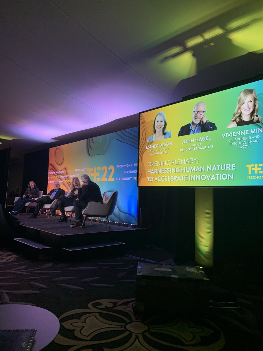 LauraNixGerson's tweet image. Session #2 at #techonomy22 w @edyson @WayToWellville @jhagel and @neuraltheory @SocosLabs