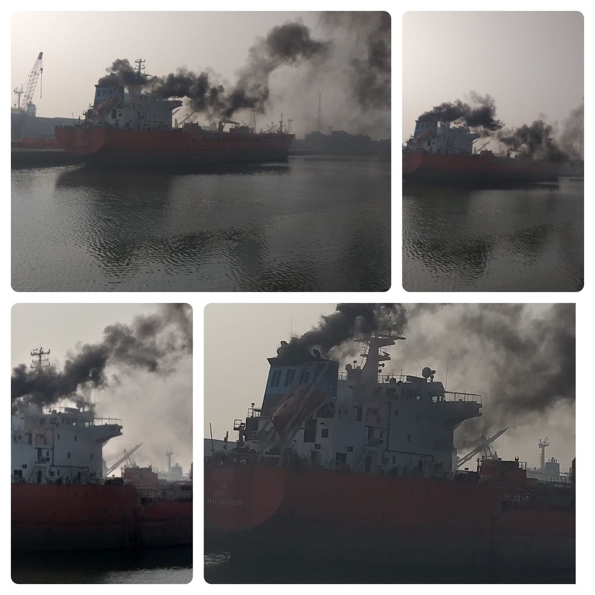 GupteRajeev's tweet image. #Shipping     
Blatant violation of IAPP certification - (international air prevention pollution) causing air pollution.
🚗 have to comply with strict PUC🙄
Hope authorities take cognisance &amp;amp; action against such #environmental damage caused by #ships in our ports. 
@dgship_goi