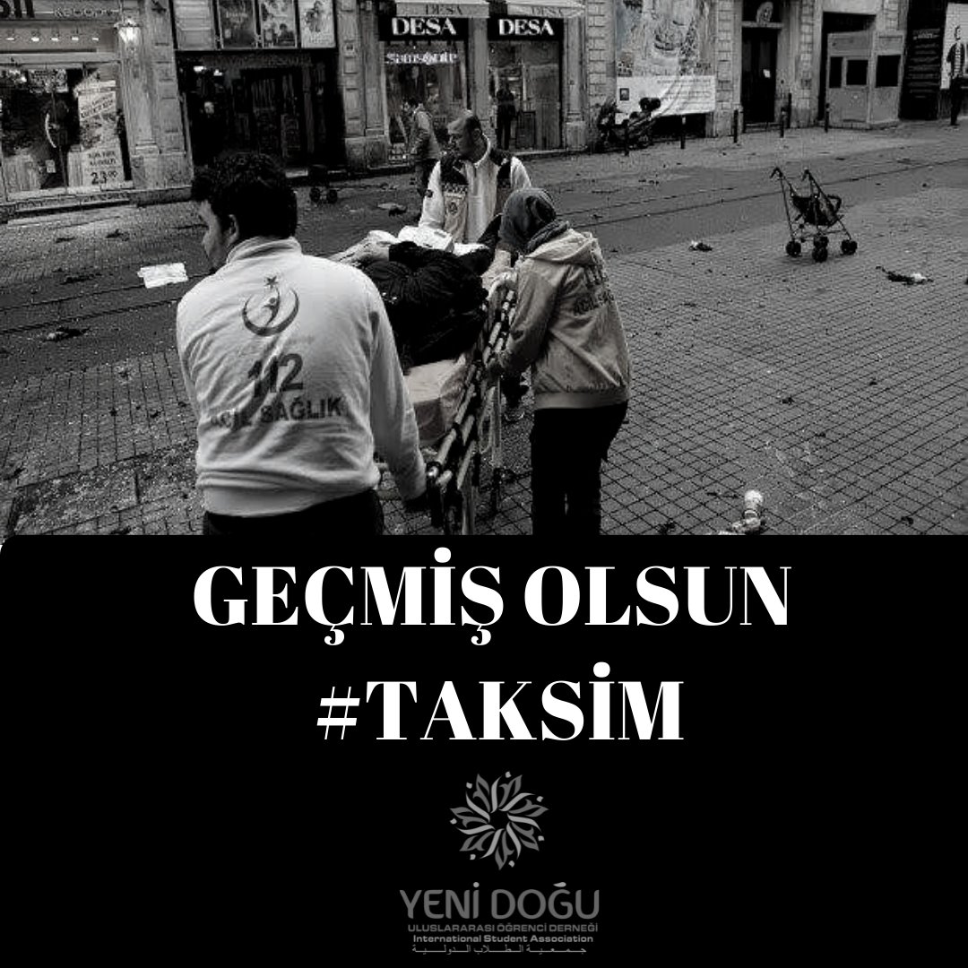 #taksi̇m istiklal caddesinde meydana gelen patlamada vefat edenlere Allah'tan rahmet yaralılara acil şifalar dileriz