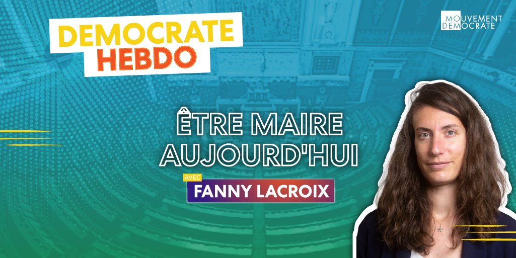 🗓 #DémocrateHebdo : Être maire aujourd'hui

🟠 Découvrez l'expérience de maire avec @FannyLacroix_, maire de Châtel-en-Trièves et VP <a href="/Maires_Ruraux/">AMRF</a>, et posez-lui vos questions !
 
⏯️ À suivre ce mardi à 19h au siège et en direct sur nos réseaux 👉 bit.ly/DHmaire