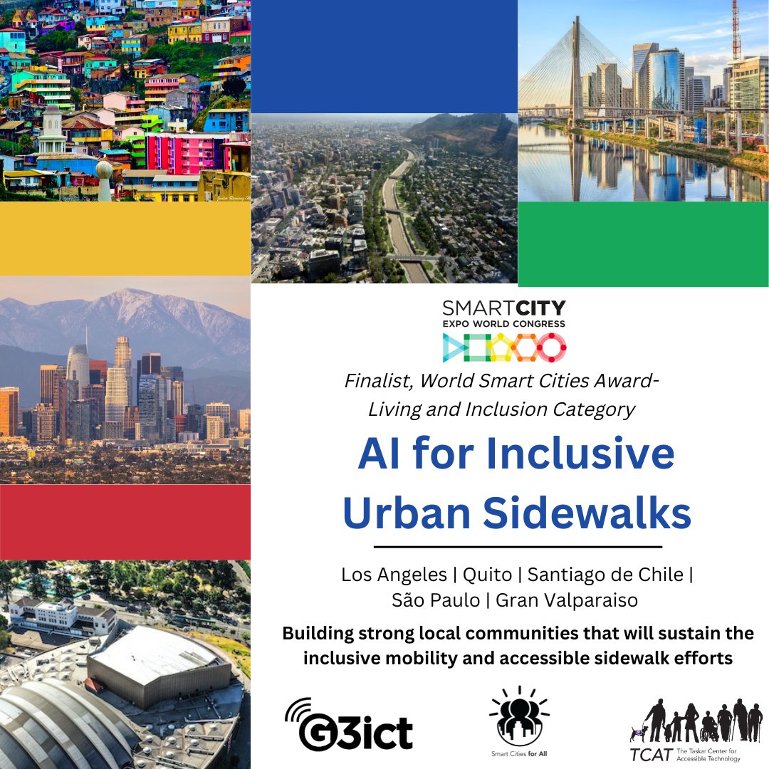 Along with creating unique datasets for each city, @G3ict- @TaskarCenter AI for Inclusive Urban Sidewalks project is building strong local communities that will sustain the inclusive mobility and accessible sidewalk efforts moving forward. bit.ly/3TopllX #SCEWC22