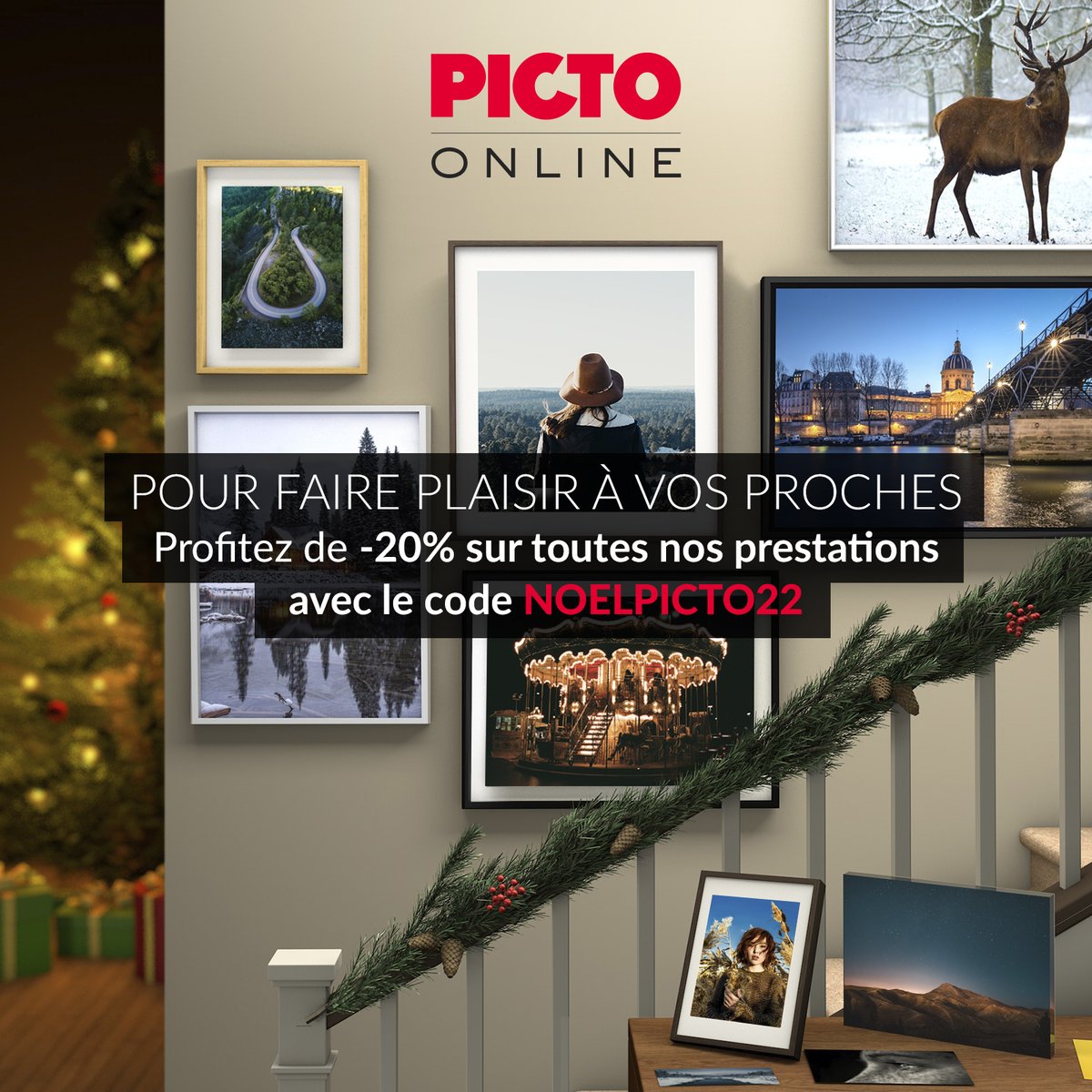 À l'occasion des fêtes de fin d'année, le laboratoire PICTO souhaite vous remercier de votre fidélité en vous offrant une réduction exceptionnelle de -20% sur toutes nos prestations de tirages et de finitions avec le code NOELPICTO22. 🎄🎁 ✨ 
▸ bit.ly/3X0mx1l