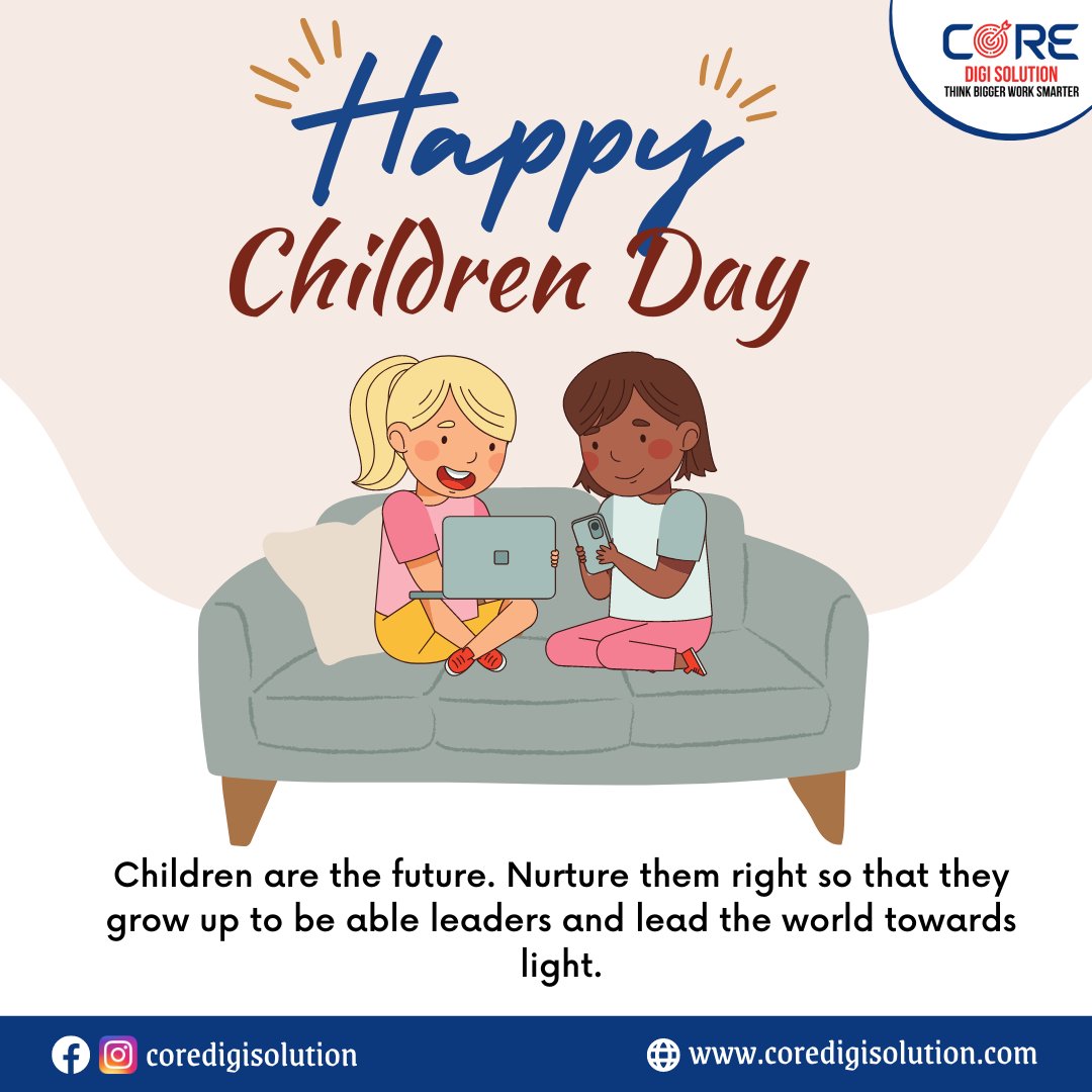 coredigisolutio's tweet photo. Children are the future. Nurture them right so that they grow up to be able leaders and lead the world toward light.
#childrenday #happychildrenday #childrenday2022 #coredigisolution #kidsofinstagram #kids https://t.co/xAaOcWCSIZ