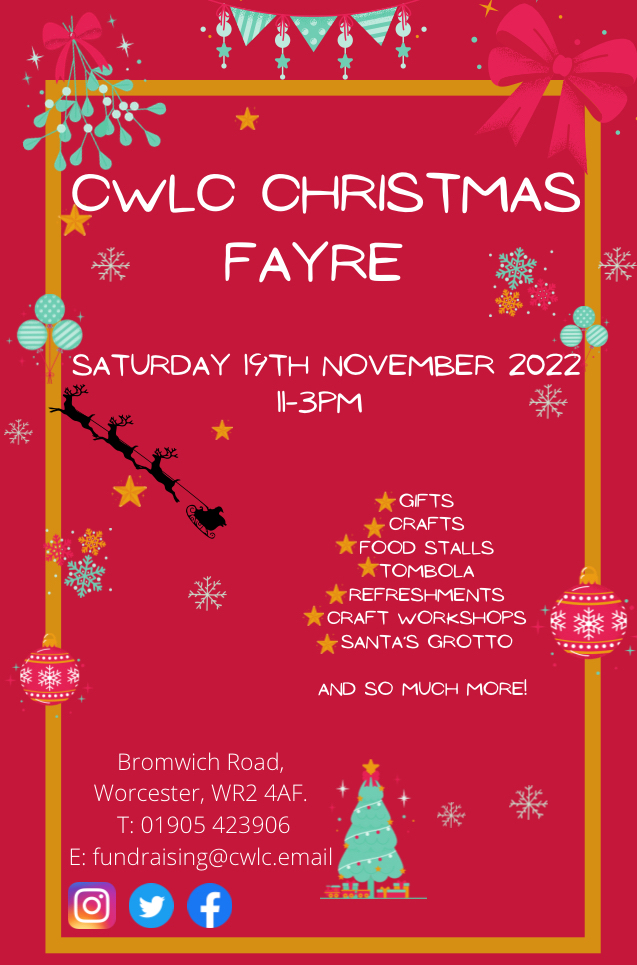 See you on Saturday for our annual Christmas Fayre. Over 60 craft, gift &amp; food stalls, willow &amp; clay workshops, tombolas, bric-a-brac,Santa, hot food &amp; drink. All welcome, free entry, free parking. 
#worcestershirehour