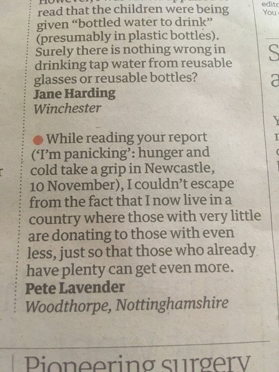 Perfectly worded letter in today’s Guardian