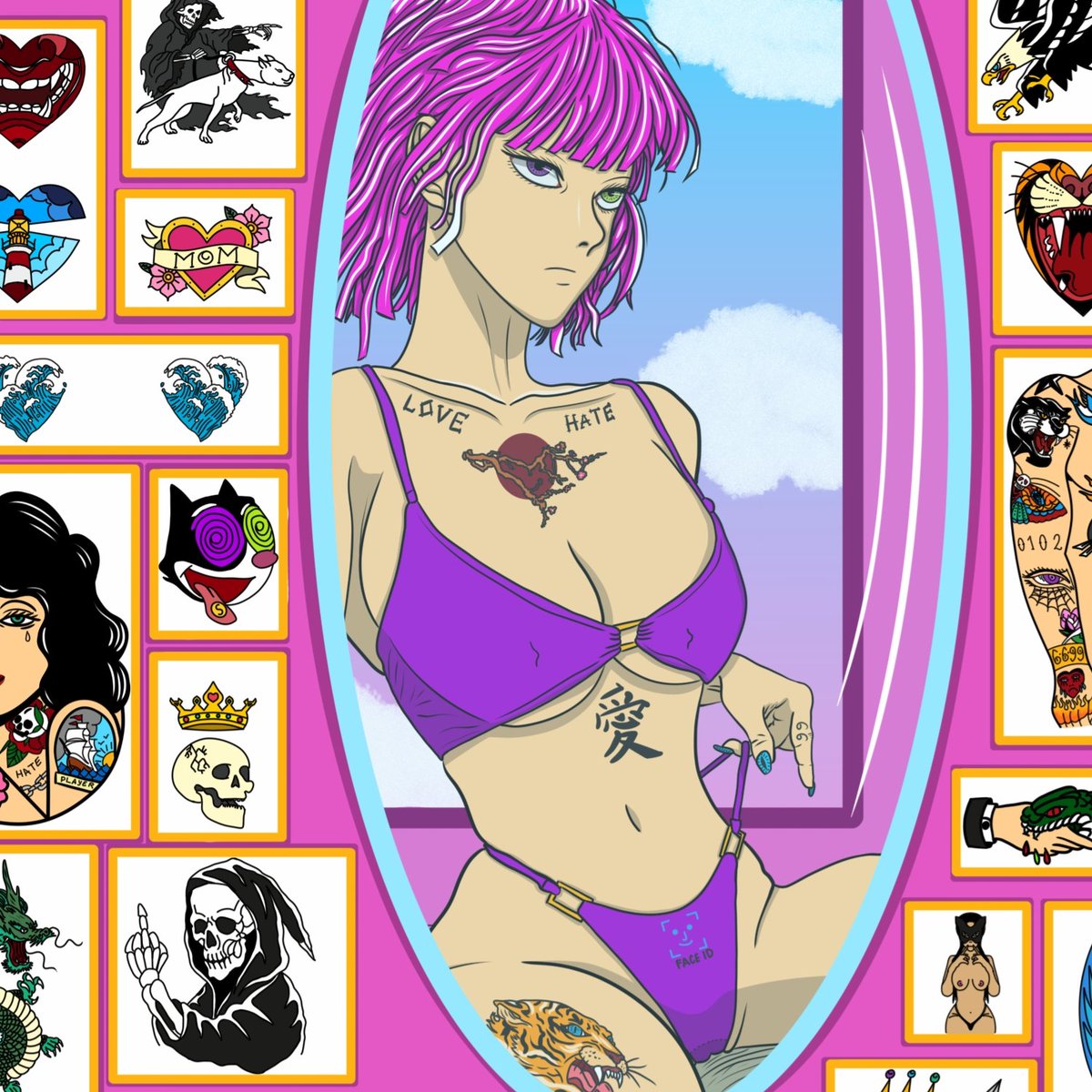 I just listed “Luna” for sale on <a href="/foundation/">Foundation 🌐</a>! 🌐

A novice tattoo artist. She's moving forward and she's not going to give up! Then how is she better than you?
SHE DOESN'T DO TATTOOS IN TENGO!!!👺

Rv: 0.0996 ETH 

Link:
foundation.app/@Sekiro/purple…

#CryptoArt #OGCollective #KatoKrew