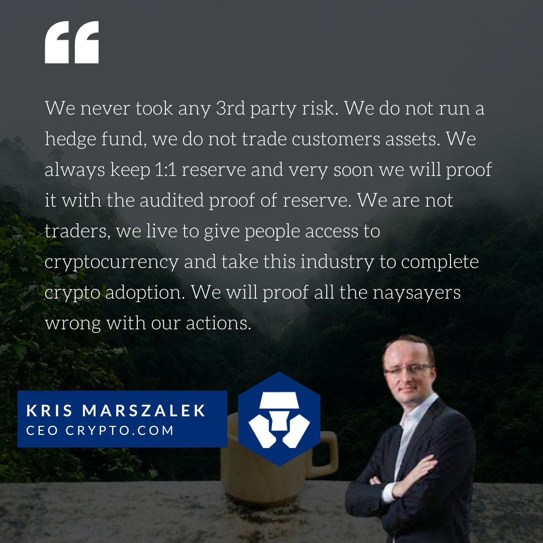 don_croleone's tweet photo. Strong video statement of the #cryptocom ceo. We will proof all the naysayers wrong!🔥🦁💪
(source -> https://t.co/KwI3r5iUTn) https://t.co/0aHYrVzinI