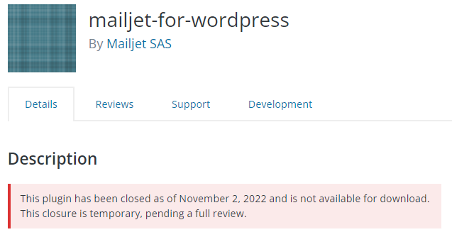 P34000H's tweet photo. @mailjet_fr Des infos sur la date de remise en ligne du plugin ? #WordPress #mailjet cc @mailjetdev https://t.co/Q2nV10x6gG