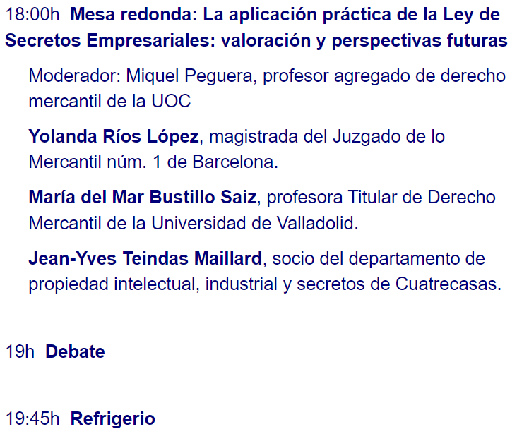 MiquelP's tweet photo. Este jueves, en la UOC, Barcelona. La aplicación práctica de la Ley de Secretos Empresariales. #FAPI https://t.co/xs3kVcVdFh
Aforo limitado! https://t.co/IbVFv0AwNW
