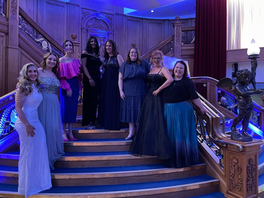 Huge congrats to our client @FriendsCCNI for their wonderful Winter Ball at the weekend, a highlight of their fundraising calendar. Team HM even managed a photo on the famous @TitanicBelfast staircase.