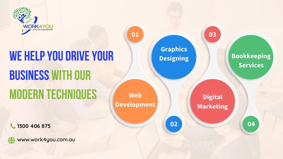 ➡️We help you drive your business with our modern techniques -
✔️Web Development
✔️Graphics Designing
✔️Digital Marketing
✔️Bookkeeping
Visit us -
🔗 work4you.com.au
Contact us -
📞 1300285518
#digitalmarketing #GraphicsDesigning #bookkeeping #webdevelopment #outsourcing
