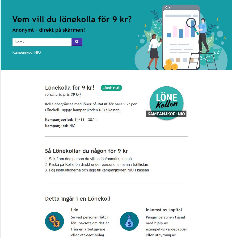Det här unikt för Sverige. Hos oss får söktjänstföretag som Ratsit publicera våra personuppgifter på sina sajter med stöd av grundlagen - och GDPR gäller. 
Söktjänsternas sajter är en guldgruva för kriminella i jakten på lämpliga brottsoffer. Det här kryphålet måste täppas till