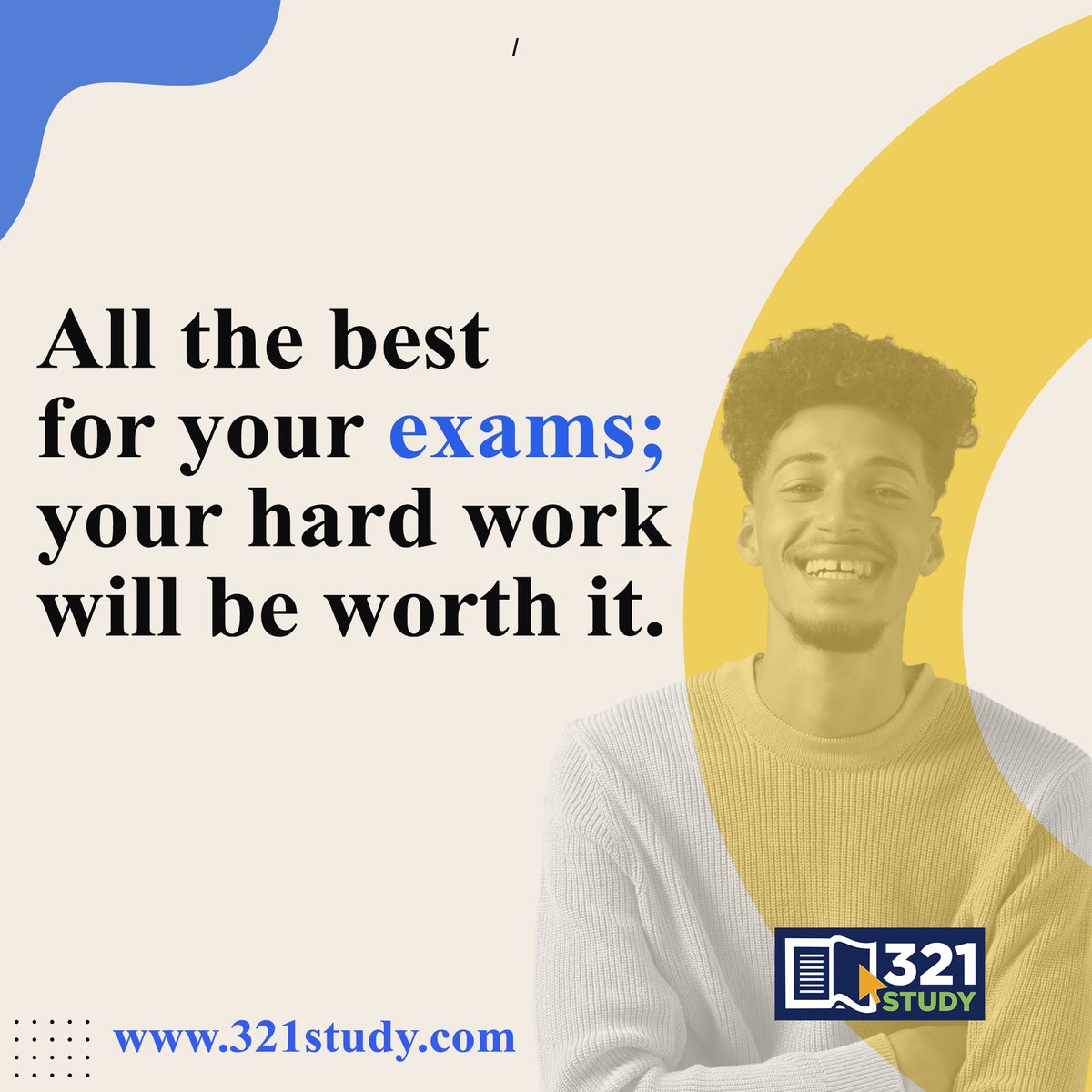 321Study's tweet photo. All the best for your exams; your hard work will be worth it. Good luck! We hope you don't forget a single thing during an exam😉.
#icanabujalecturecentre #icantutorials #icanonlinetutors #ATS #icanonlinetutorial #ICANNovember2022Diet #icanonlinetutors #Trending #TrendingNow https://t.co/L41ntxUCtY