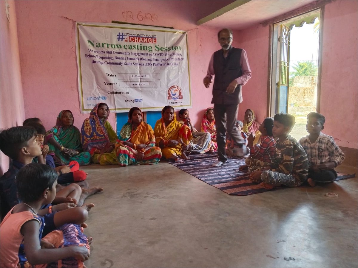 90_surabhi's tweet photo. Radio Surabhi organized a Narrowcasting at Khalamada  village of Tendabadi GP on "Routine Immunization"  #CommunityRadio  #communityradio4change  @YoungIndiaIN  @UNICEF @ShahAnsariLive @chillsugata @sidbshrestha @AndazAaronLive https://t.co/luZpSrkYkp