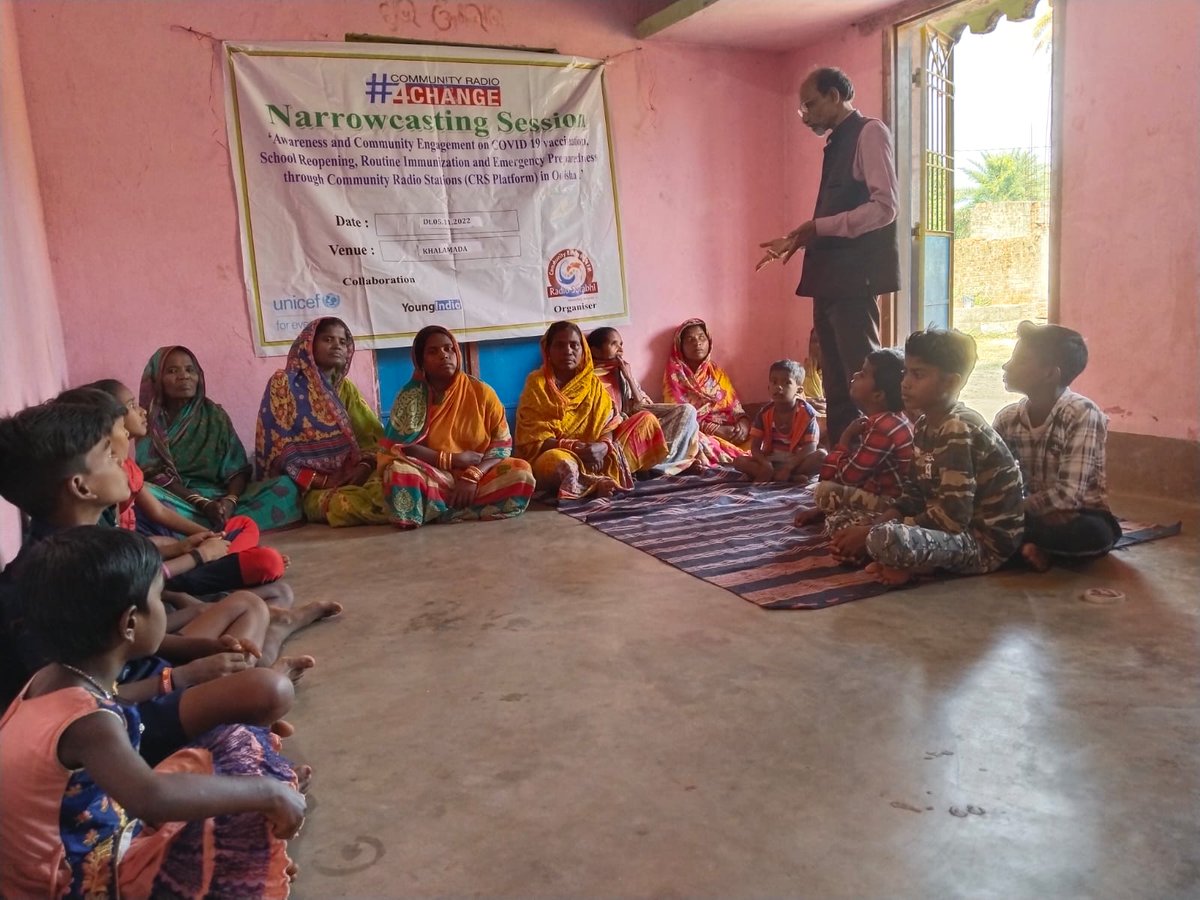 90_surabhi's tweet photo. Radio Surabhi organized a Narrowcasting at Khalamada  village of Tendabadi GP on "Routine Immunization"  #CommunityRadio  #communityradio4change  @YoungIndiaIN  @UNICEF @ShahAnsariLive @chillsugata @sidbshrestha @AndazAaronLive https://t.co/luZpSrkYkp