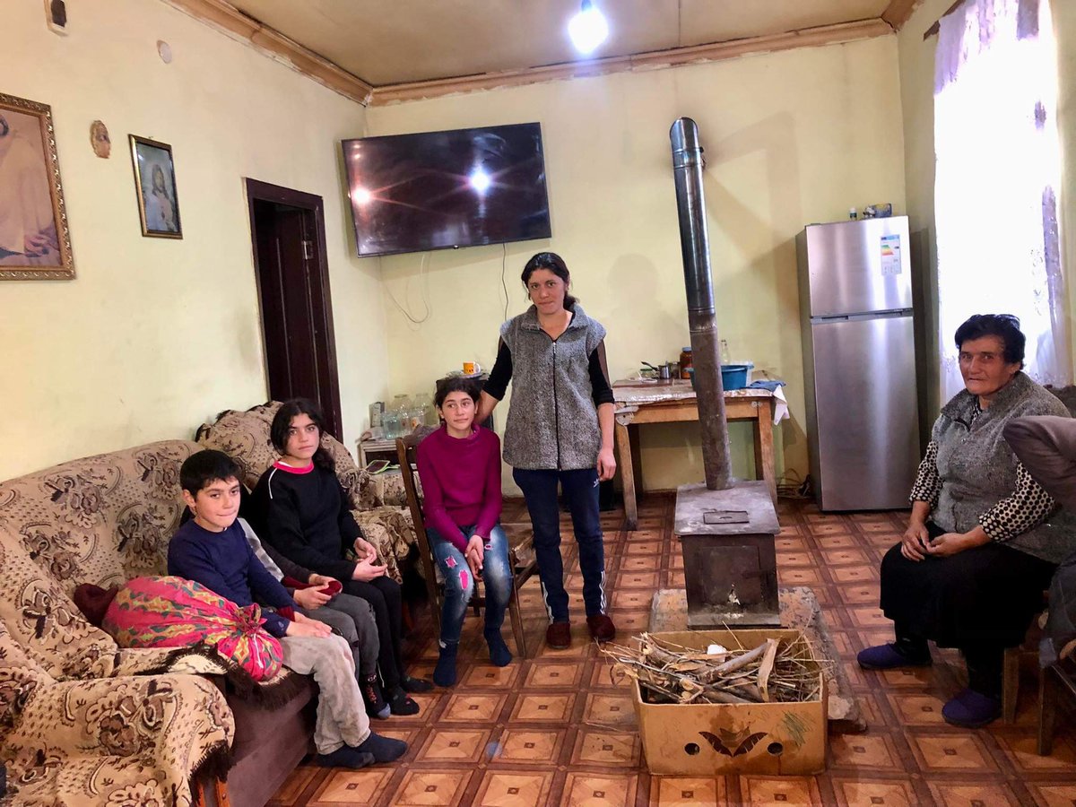The Jamkharian family living in #Akhpradzor #Vardenis a few km from the new line of contact. HDIF and <a href="/FocusOnChildren/">FocusOnChildrenNow</a> delivered sweaters beanies and firewood before winter. help us do more by donating on bit.ly/3fU806d

<a href="/TimothyStraight/">Timothy Straight</a> #armenia #meettheheroes