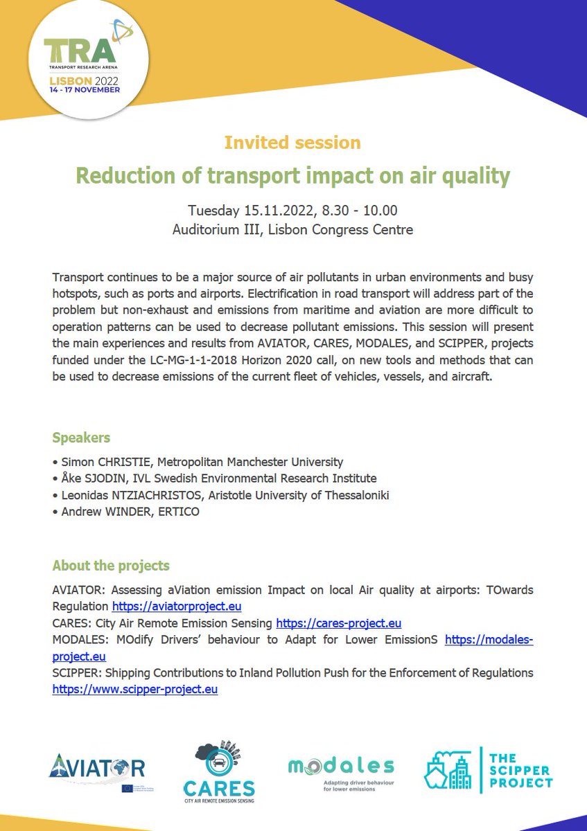 ScipperProject's tweet image. Main experiences &amp;amp; results of @ScipperProject will be presented in the invited session “Reduction of transport impact on air quality” of @TRA_Conference tomorrow at 8.30-10.00 in Auditorium III, Lisbon Congress Centre

#ships #maritime #transport #emissions #airquality  #Europe