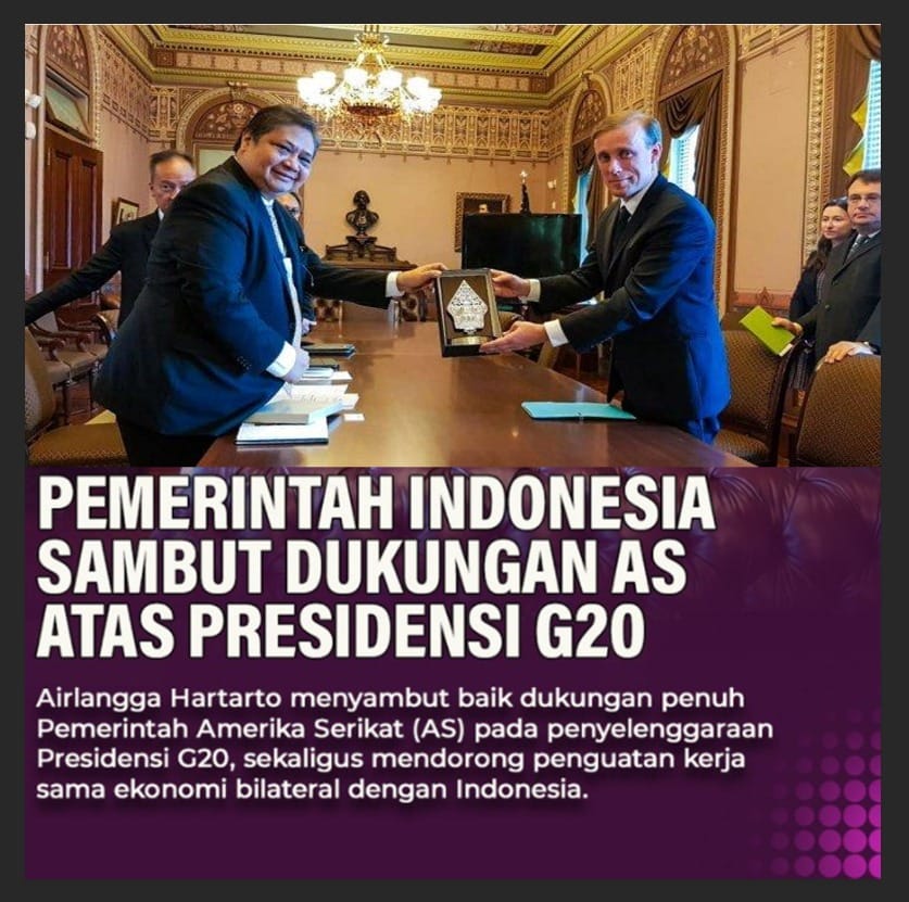 Amerika Serikat cukup antusias
dgn 
Presidensi Indonesia di G20 
Serta mendukung penuh event G20

#RakyatDukungEventG20