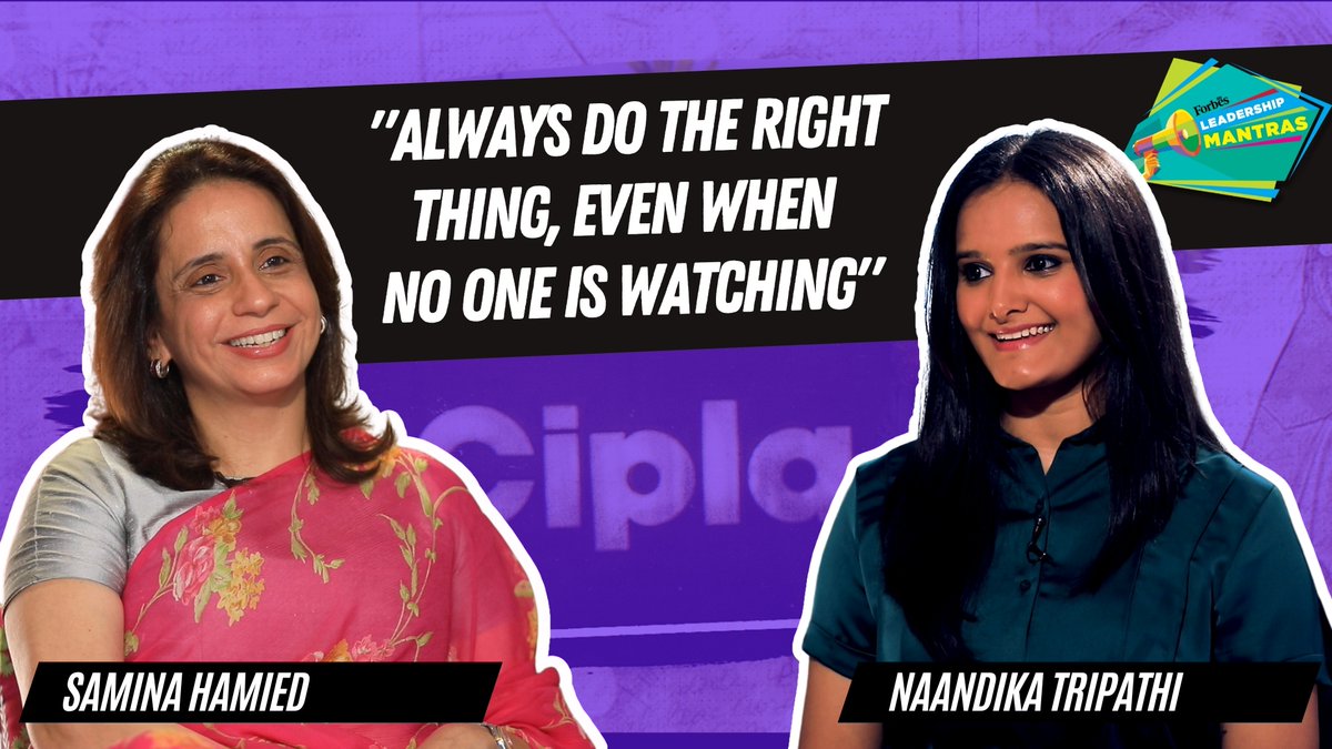 ForbesIndia's tweet photo. In the premiere episode of Forbes India Leadership Mantras, @SaminaHamied of @Cipla_Global, takes us through her decade-long journey in the company and talks about the challenges she faced along the way, and how her leadership style evolved parallelly: https://t.co/JNgMjqFEuI https://t.co/ktdI78xx86