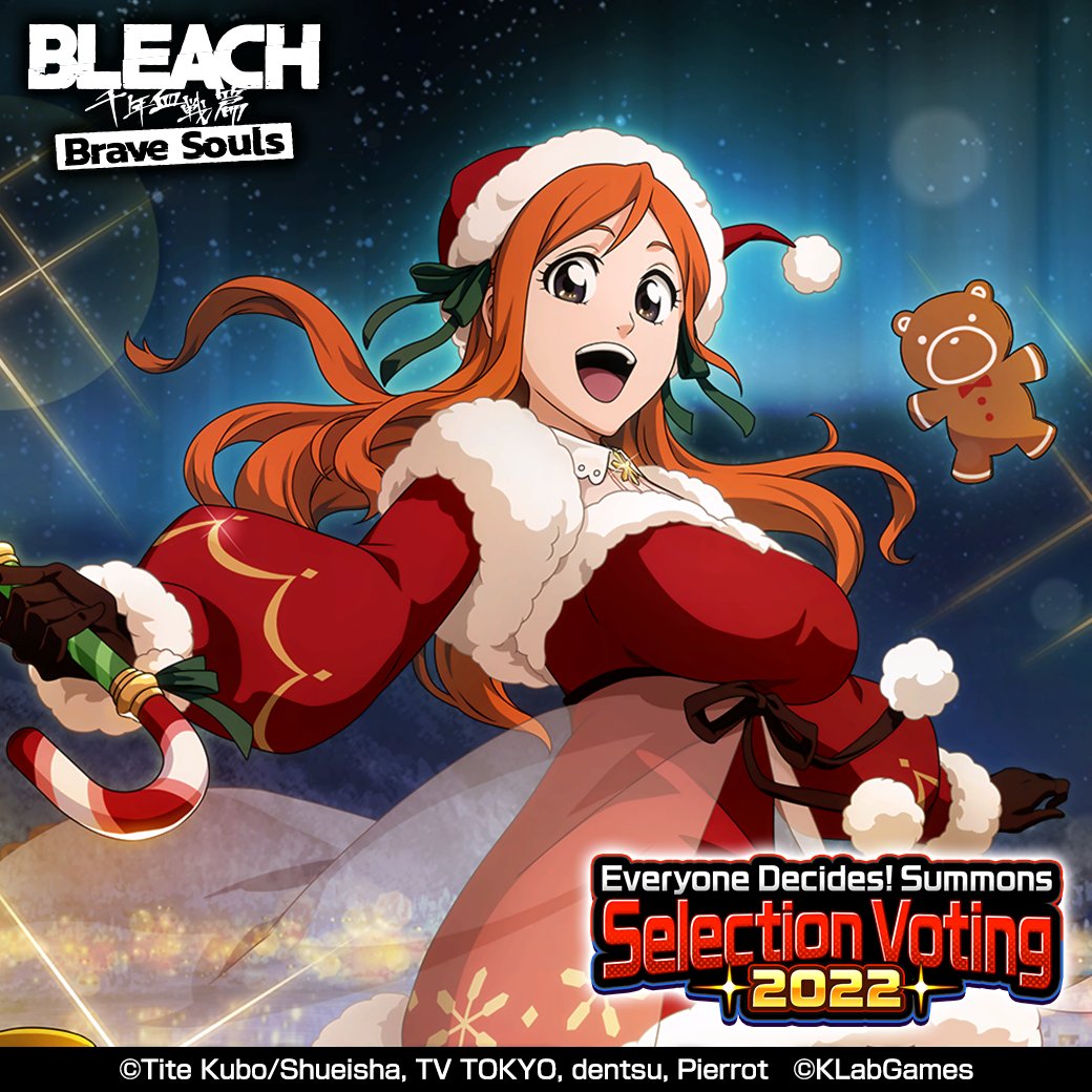 Everyone Decides! Summons Selection Voting 2022 Round 1!
Like or Retweet this post to vote for Orihime (Christmas 2021 version)!
Until 11/17 3:59 pm JST!
Details▼
bit.ly/3s2PhYU

Play Video
youtu.be/ajVGmM-L8UU  
#BraveSouls