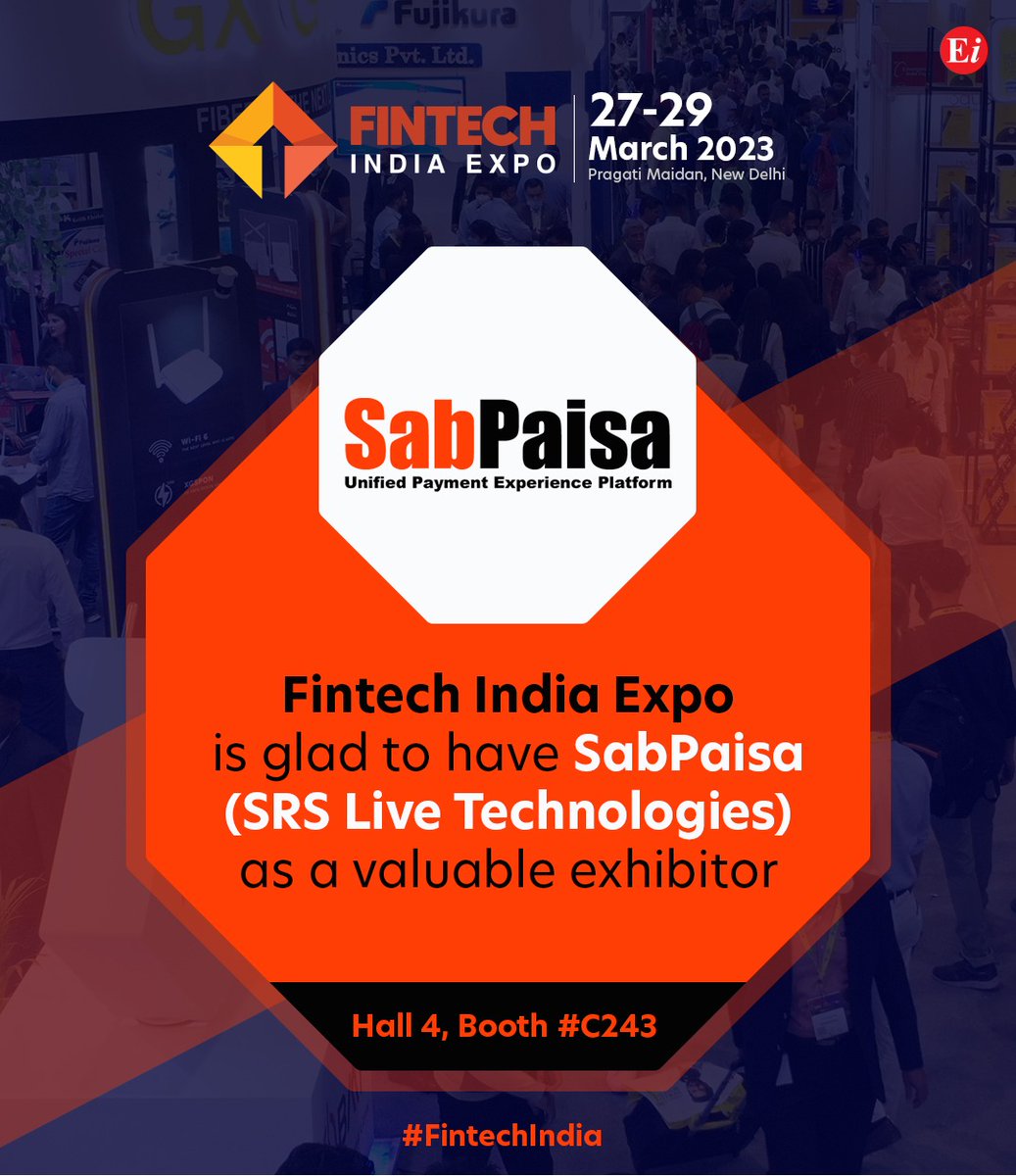 fintechindiaexp's tweet photo. @sabpaisa is a rapidly growing fin-tech company that has developed as the World’s First API Driven #UnifiedPaymentPlatform. 

We are excited to have them as our valuable exhibitor!

To know more about the expo, visit - https://t.co/e19KYcPjAh

#CI2023 #Fintech https://t.co/ewFGNoTQwX