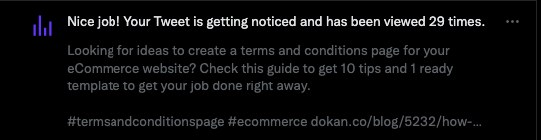 weDevs's tweet image. This feature is really good (Tweet Insights Summary). It was one of the things that @Twitter was lacking. Now it's here😊

💪Thanks to the team for bringing this

#TwitterFeature #PostInsight
