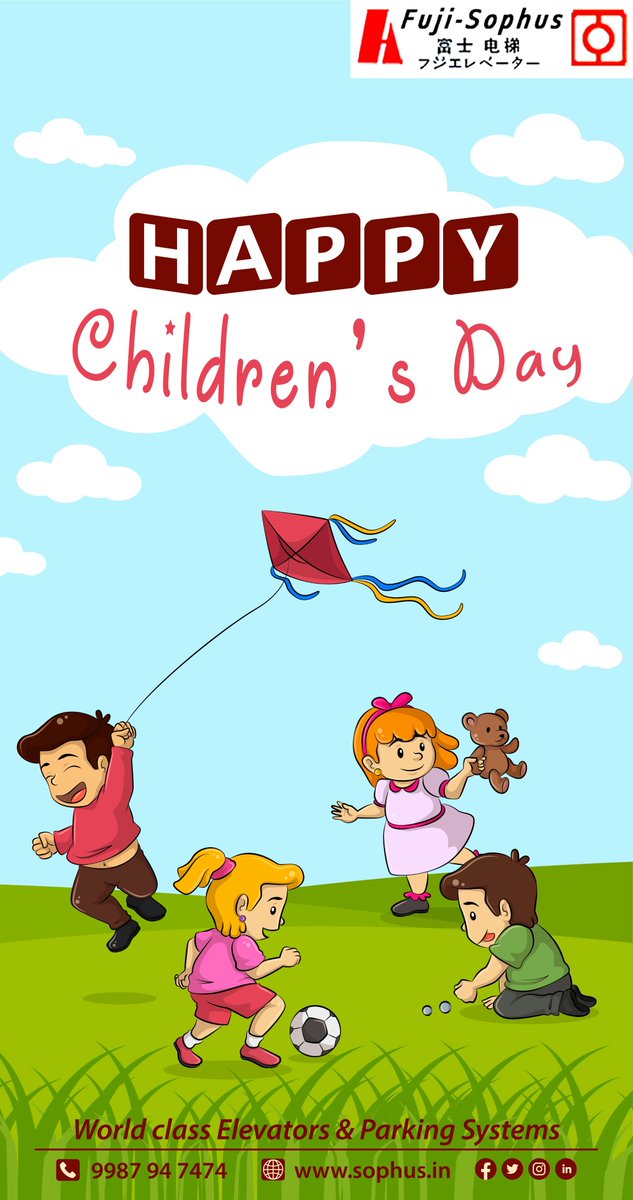 The earth reveals its innocence through the smiles of children. A very warm wish for all the children on this special day. Happy Children’s Day!
Visit our website: sophus.in

#Escalators #Elevators #Sapphire #MovingWalkway #Sophus #children__day__14nov #children_day
