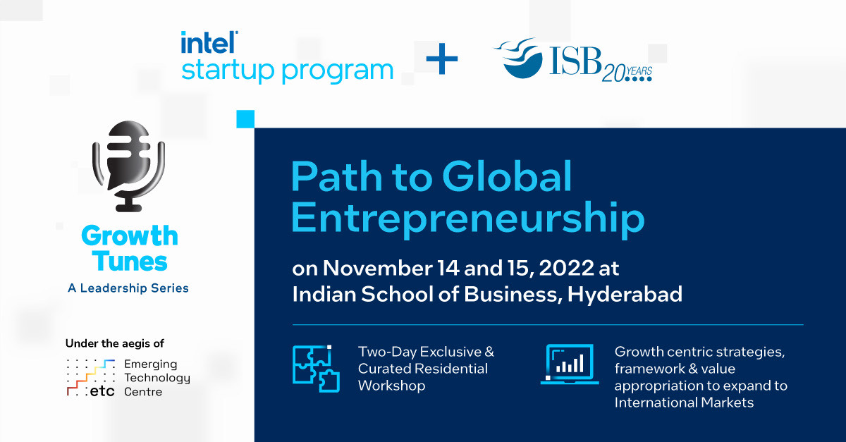 ISBedu's tweet image. ISB Centre for Business Innovation, in collaboration with #IntelstartupProgram, is organising a two-day residential workshop ‘Path to Global Entrepreneurship’ as part of &apos;Growth Tunes – A Leadership Series&apos;.

Know more: tinyurl.com/mr2b4hnd

@IntelIndia