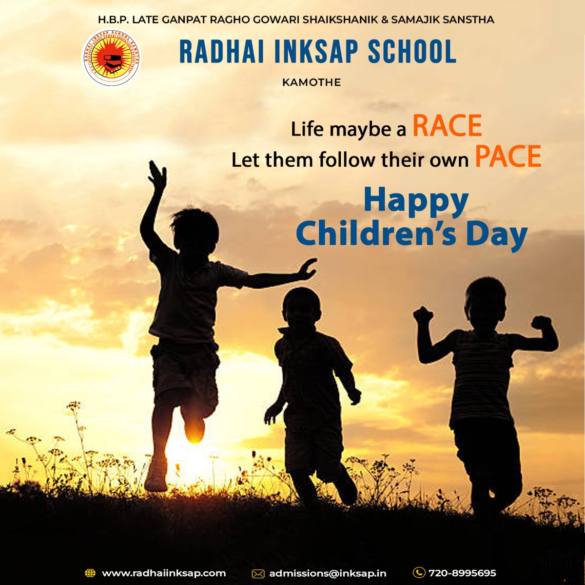Every child is special! May the innocence they hold in their pure heart stay forever inside them and bring the best results.

The Management, Principal and the teachers of Radhai Inksap School wishes everyone  Happy Children's Day !!!
#children'sday#radhaiinksapschool